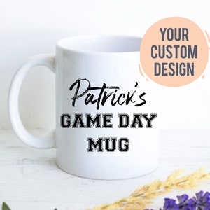 Personalized Name Game Day Mug, Sports Lover Gift Gift for Him,Christmas Gift Brother Birthday Gift Hockey Soccer Football Basketball Mug