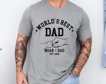 World’s Best Dad Shirt, Personalized Dad Shirt, Custom Father Child Fist Bump Tee, Dad Gift From Kids, Fathers Day Shirt