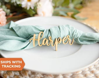 Marque-places personnalisés pour table des Fêtes pour mariage | Décoration de table pour dîner, cartes de visite pour mariage, cadre de table en bois, nom de lieu rustique, mariage