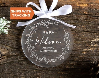 Personalized Expecting Baby Ornament | Pregnancy announcement, Parents to Be Gift, New Baby Keepsake, Expecting Ornament, Newborn Christmas