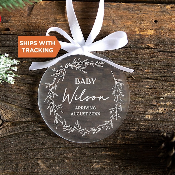 Personalized Expecting Baby Ornament | Pregnancy announcement, Parents to Be Gift, New Baby Keepsake, Expecting Ornament, Newborn Christmas