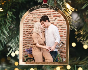 First Christmas Engaged Ornament 2025, Engagement Photo Ornament, Couples Ornament, Personalized Engaged Keepsake, The Year We Were Engaged