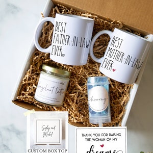 Coffret cadeau père et mère de la mariée | Beau-père, cadeau de mariage, belle-mère, coffret cadeau du marié, coffret cadeau FIL MIL