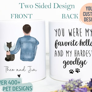 Custom Pet Portrait Mug, Pet Memorial, Death of Dog, Cat Sympathy Gift, Pet Loss Gift, Pet Death, Pet Family Portrait, Pet Remembrance