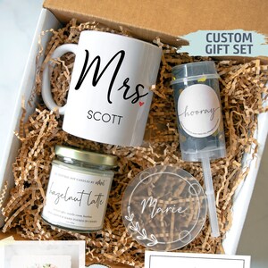 Personalized Engagement Gift Box | Congratulations on Engagement, Bridal Shower Gift Box, Bride to Be Gift Set, Future Mrs Gift, Bride Gift