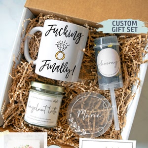 Personalized Engagement Gift Box | Congratulations on Engagement, Bridal Shower Gift Box, Bride to Be Gift Set, Future Mrs Gift, Bride Gift