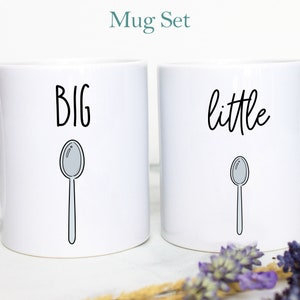 Big Spoon Little Spoon Couples Individual OR Mug Set, Newlywed Gift His and Hers Mugs Anniversary Wedding Gift, Valentine's Day, Engagement
