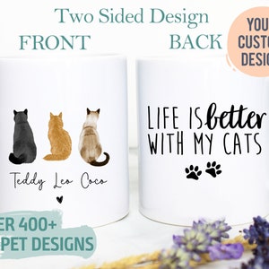 Personalized Cat Mug, Custom Cat Mom Dad, Cat Lovers, Custom Cat Gift, Pet Owner Christmas Gift, Cat Lady Mug, Cat Lover Gift, Pet Loss