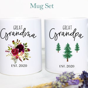 Great Grandpa and Grandma Individual OR Mug Set, Baby Announcement, New Grandparents Mug, Great Grandma, Great Grandparents Gift