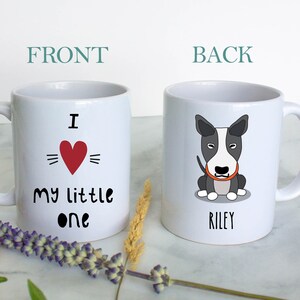 Personalized Dog Mug "I Love My Little One" - Cartoon Dog Mug, Dog Lovers Mug, Dog Coffee Cup, Custom Dog Gift, Pet Owner Gift, Fun Mug