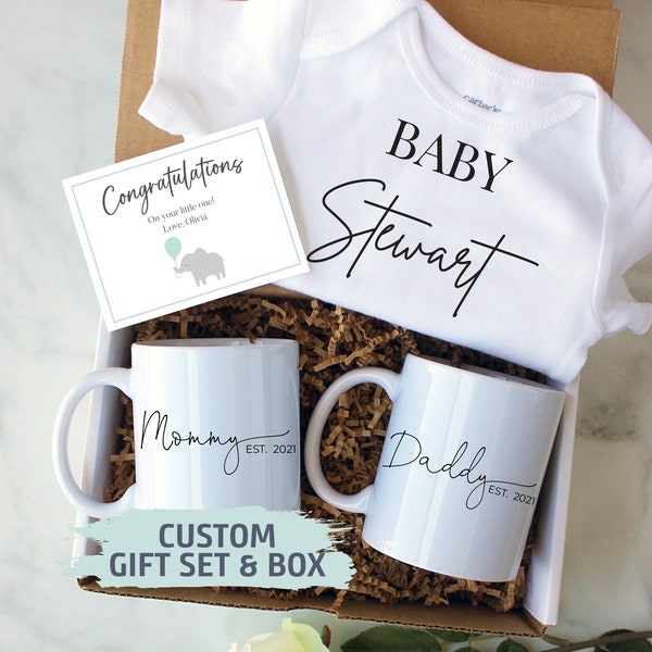 Expecting Parents Gift Box | New Parents Gift Set, Baby Announcement, New Mom Mug, New Dad Gift, Pregnancy Reveal, Baby Shower Gift Box