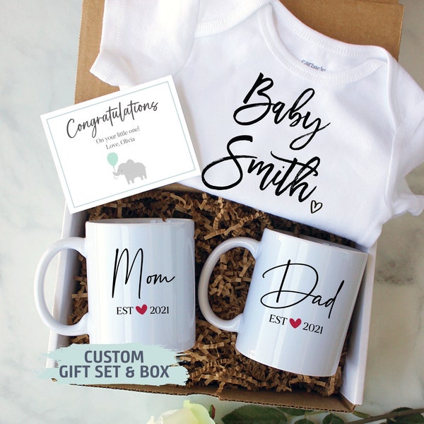Expecting Parents Gift Box | New Parents Gift Set, Baby Announcement, New Mom Mug, New Dad Gift, Pregnancy Reveal, Baby Shower Gift Box