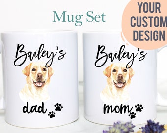 Personalized Dog Mug Set, Dog Coffee Mug, Dog Lover Gift, Custom Dog Gift, Dog Mom, Dog Dad, Labrador Gift, Labrador Mug, Dog Owner Gift