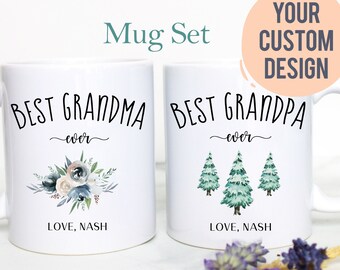 Best Grandpa and Grandma Ever Individual OR Mug Set, Baby Announcement, Best Grandparents Mug, New Grandpa Mug, Pregnancy Announcement Gift