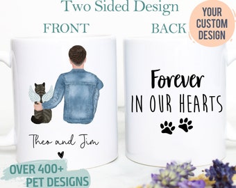 Custom Pet Portrait Mug, Pet Memorial, Death of Dog, Cat Sympathy Gift, Pet Loss Gift, Pet Death, Pet Family Portrait, Pet Remembrance