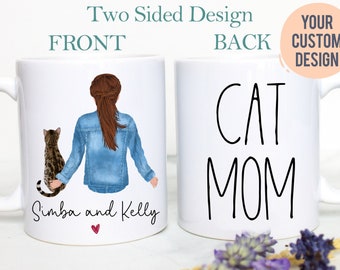 Personalized Cat Mug, Custom Cat Mom, Cat Lovers, Cat Coffee Cup, Custom Cat Gift, Pet Owner Gift, Cat Lady Mug Cat Lover, mother's day gift