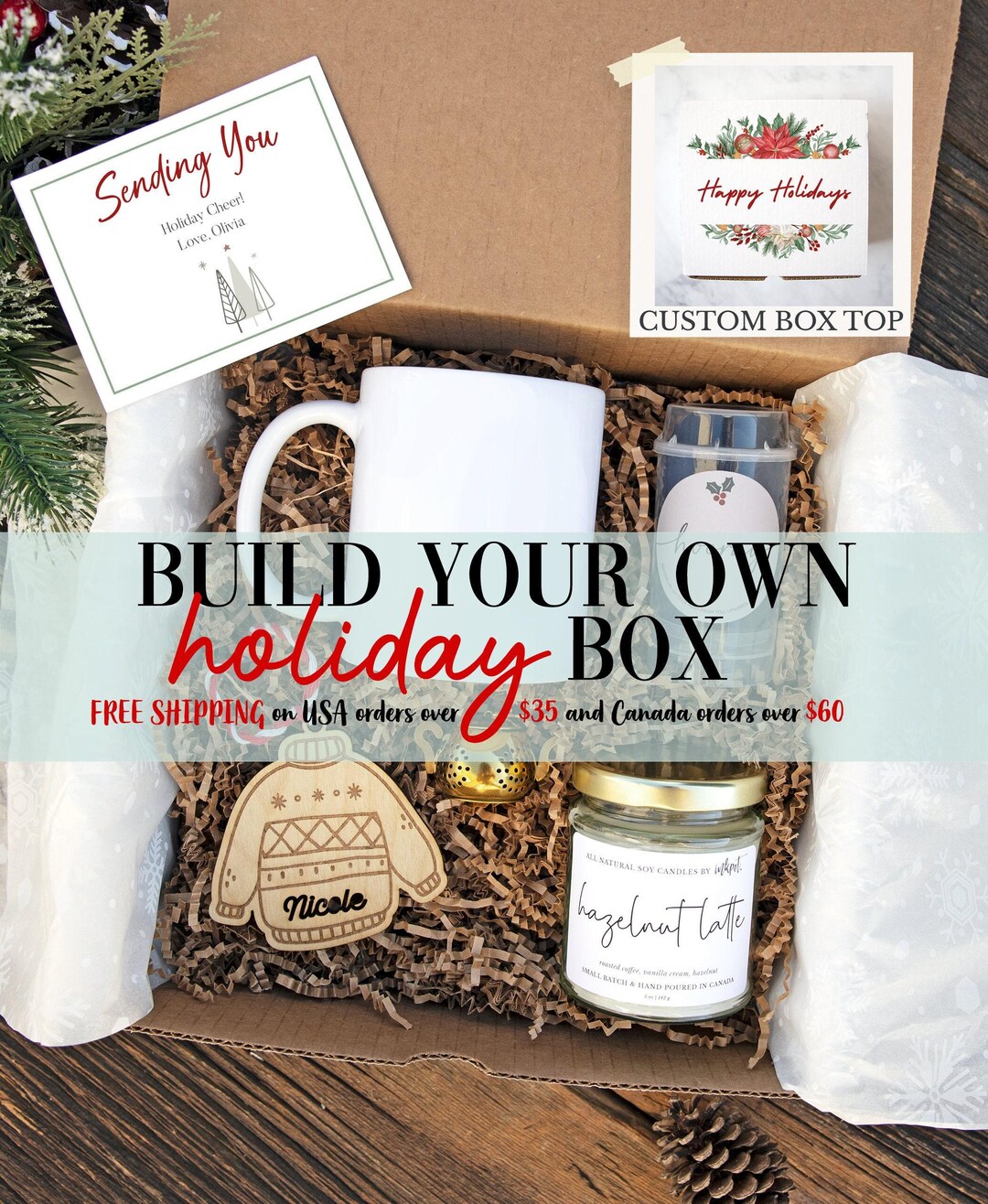 Build Your Own Holiday Box | Personalized Christmas Gift Box, Christmas ...