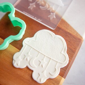 Baby Mobile Plaque - Acrylic Fondant Embosser With Optional Cutter | Cookie Stamp, Baby Shower Fondant Embosser, Baby Shower Cookie Cutter