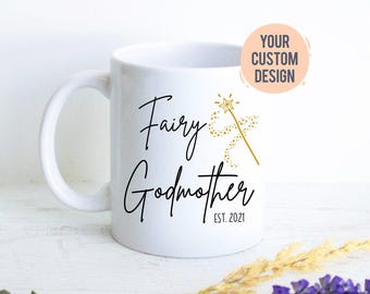 Taza personalizada de hada madrina EST, regalo de nueva madrina, regalo de bautismo, regalo de padrino personalizado, propuesta de madrina, ¿Serás mi madrina?