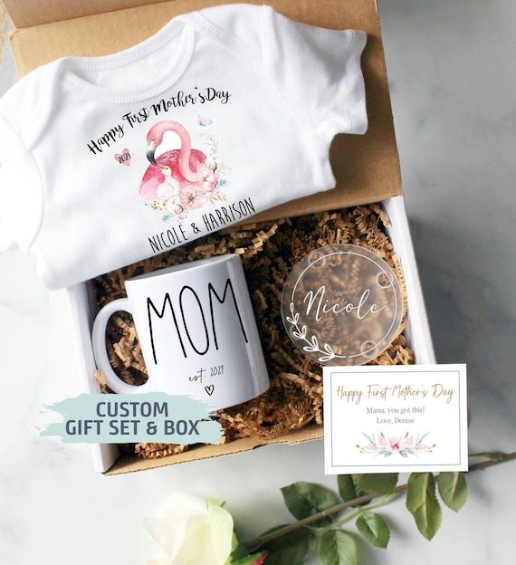 Custom First Mother's Day Gift Box Mom EST, Baby Shower Gift