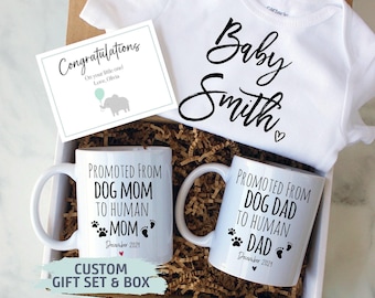 Expecting Parents Gift Box | New Parents Gift Set, Promoted from Dog Mom, Dog Dad Baby Announcement, Pregnancy Reveal, Baby Shower Gift Box
