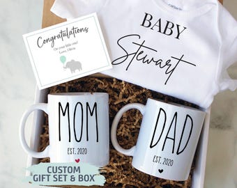 Expecting Parents Gift Box | New Parents Gift Set, Baby Announcement, New Mom Mug, New Dad Gift, Pregnancy Reveal, Baby Shower Gift Box