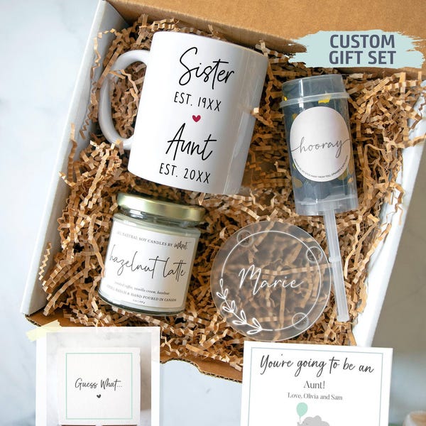 Personalized Aunt Gift Box | Promoted to Aunt, New Aunt Gift, Aunt Proposal, Will You Be My Aunt, Pregnancy Announcement Baby Reveal, Auntie