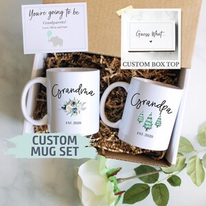 Pregnancy Announcement Gift Box | Promoted Grandma and Grandpa, Baby Announcement, New Grandparents Mug, Grandparents Gift, Pregnancy Reveal
