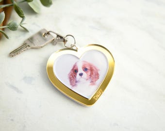 Personalized Photo Keychain, Heart Keychain, Custom Picture Keychain, Mom Gift, Mother's Day Gift, Gift for Mom, Personalized Grandma Gift