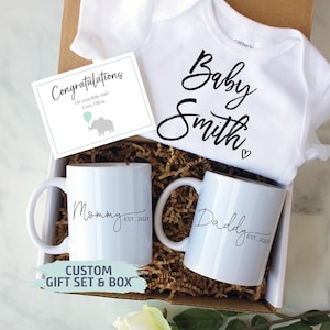 Expecting Parents Gift Box | New Parents Gift Set, Baby Announcement, New Mom Mug, New Dad Gift, Pregnancy Reveal, Baby Shower Gift Box