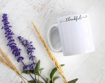 Dankbare Tasse, dankbare Tasse, Inspiration, lustige Tasse, süße Tasse, Thanksgiving-Kaffeetasse, Teetasse, Motivationszitat, Thanksgiving-Geschenk