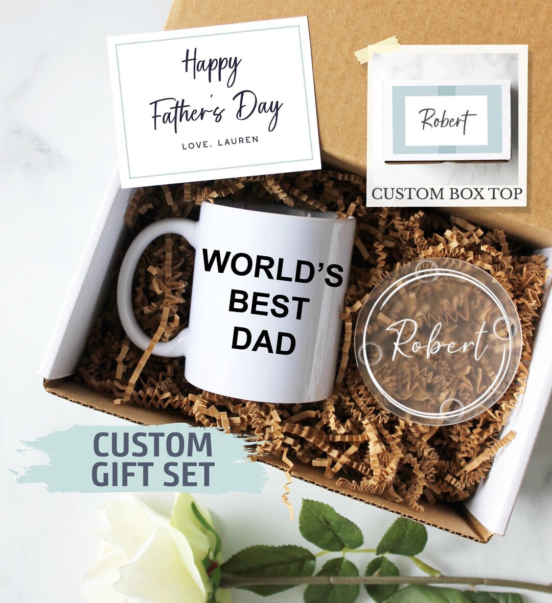Personalized Father's Day Gift Box | World's Best Dad, Gift for Dad ...