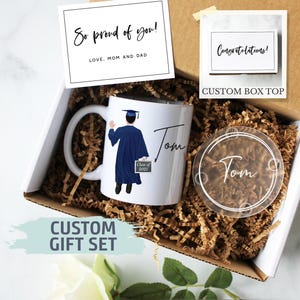 Coffret cadeau de remise des diplômes personnalisé pour lui | Cadeau de remise des diplômes, Cadeau pour les études supérieures, Cadeau pour une maîtrise, Université, Lycée, Cadeau pour diplômé universitaire