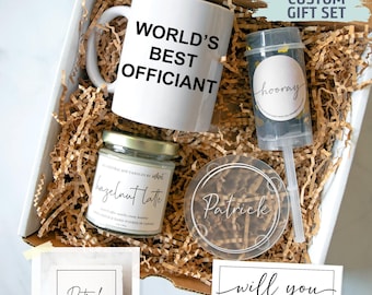 Personalized Officiant Gift Box | Will You Marry Us, Will You Be Wedding Officiant Gift, Wedding Officiant Gift Idea, Pastor Care Package