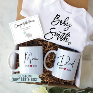 Coffret cadeau pour futurs parents | Coffret cadeau pour les nouveaux parents, faire-part de naissance, tasse nouvelle maman, cadeau pour nouveau papa, révélation de grossesse, coffret cadeau baby shower