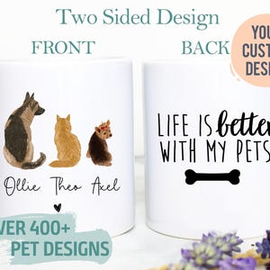 Custom Pet Portrait Mug, Cat Mom,Dog Dad Gift, Dog Owner, Best Dog Owner,Mother&#39;s Day Gift, Father&#39;s Day, Christmas Gift, Dog Mom, Pet Lover