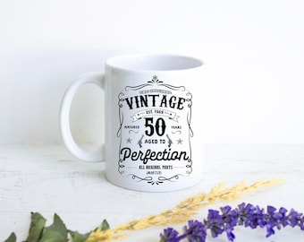 Aged to Perfection Mug, 50th Birthday Gift, Funny 50 Year Old Gift, 50th birthday mug, happy 50th birthday, Vintage 1969 Mug, Gift for men