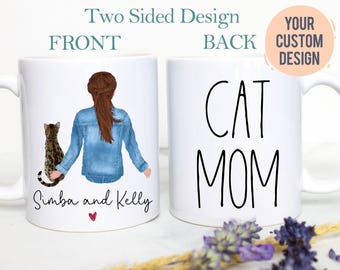 Personalized Cat Mug, Custom Cat Mom, Cat Lovers, Cat Coffee Cup, Custom Cat Gift, Pet Owner Gift, Cat Lady Mug Cat Lover, mother's day gift