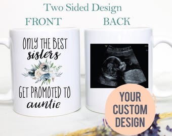 Systrar blir befordrade till faster, nybliven fasterpresent, bebismeddelande, fasterpresent, personlig fasterpresent, graviditetsmeddelande, babyshower