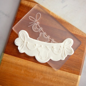 Baby Banner - Acrylic Fondant Embosser With Optional Cutter | Baby Cookie Stamp, Baby Shower Fondant Embosser, Baby Shower Cookie Cutter