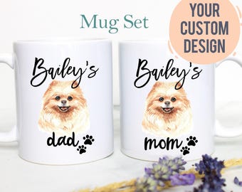 Personalisierte Hundebecher-Set, Hundekaffeetasse, Hundeliebhaber Geschenk, individuelles Hundegeschenk, Hundemama, Hundepapa, Spitz Geschenk, Spitz, Hundebesitzer Geschenk