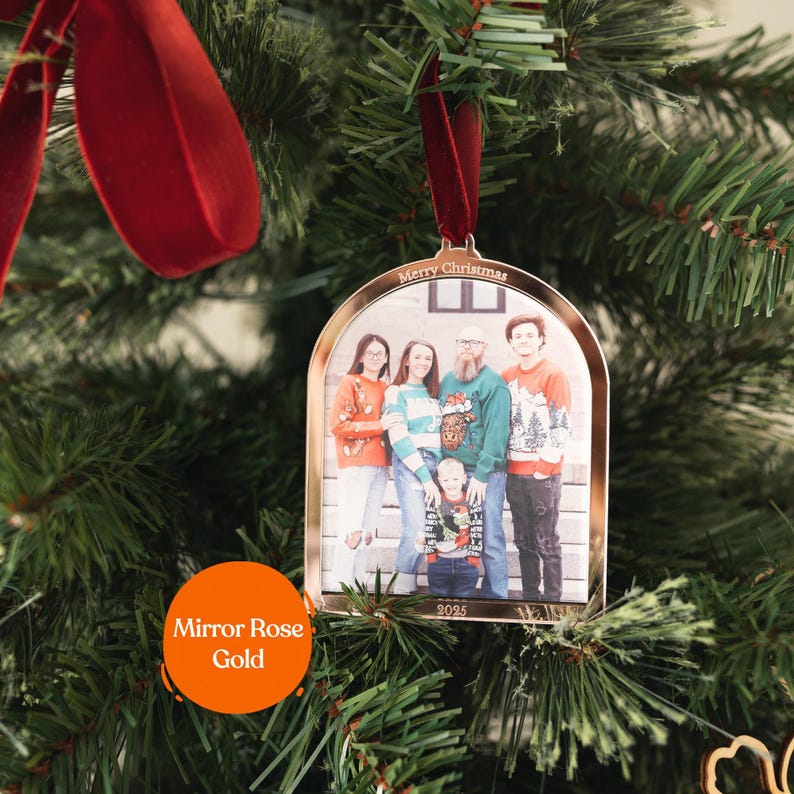 Custom Family Photo Christmas Ornament, Personalized Picture Ornament, 2026 Photo Ornament, Family Keepsake Ornament image 4