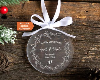 Custom Promoted to Auntie Or Uncle Ornament 2025 | Pregnancy Announcement Ornament, Baby Announcement, New Aunt Uncle Ornament, Pregnancy