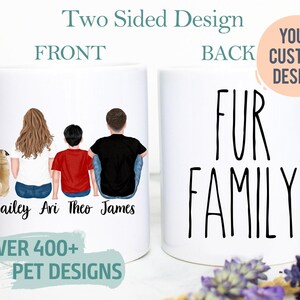 Custom Couple Pet Portrait Mug #6, Fur Family, Dog Lover,Cat Lover,Pet Owner Gift, Cat Lady, Pet Memorial Loss, Pet Family Gift, Couple Gift image 1