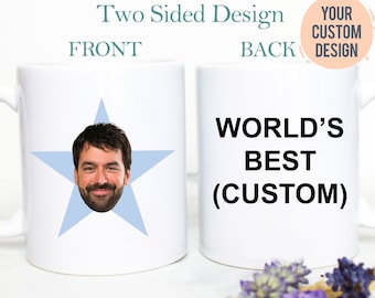 Custom Star Face Mug | Star Mug, World's Best Custom Mug, Funny Office Gift, Custom Office Mug, Star Face Custom Mug, Stocking Stuffer