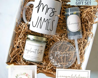 Personalized Engagement Gift Box: Custom Mug & Candle Set