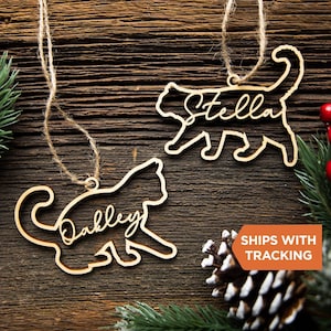 Personalized Cat Ornament | Cat Ornament, Pet Ornament, Gift for Cat Lover, Cat Name Ornament, Personalized Cat Ornament, Cat Name Ornament