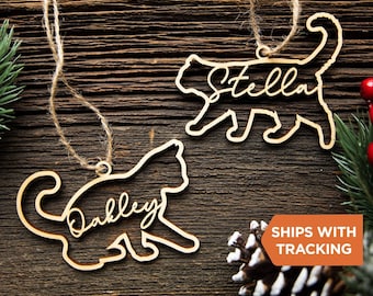 Personalized Cat Ornament | Cat Ornament, Pet Ornament, Gift for Cat Lover, Cat Name Ornament, Personalized Cat Ornament, Cat Name Ornament