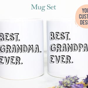 Best Grandpa and Grandma Individual or Mug Set, Grandparents Gift, Mother's Day, Father's Day Gift, Nana Pregnancy Announcement, Baby Reveal