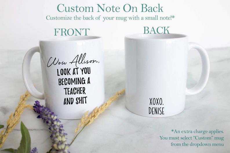 Personalized New Teacher Gift, Funny Teacher Mug, Gift for Teacher, Custom Teacher Mug, Gift for Teacher Graduate, Teacher Mug, Teacher Cup image 4
